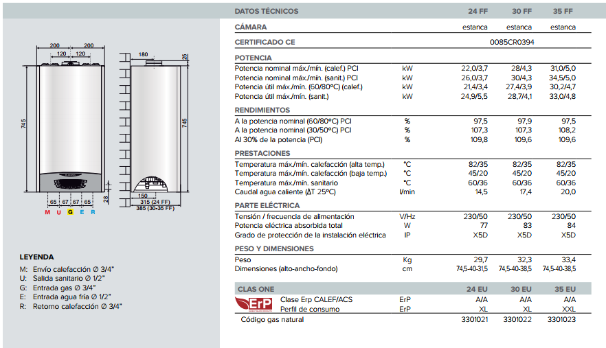 Caldera Ariston Clas One 35 FF